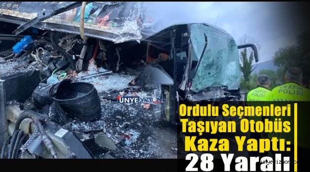 Ordulu Seçmenleri Taşıyan Otobüs Kaza Yaptı: 28 Yaralı